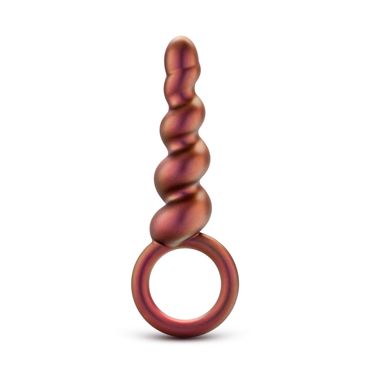 Side view of the blush Anal Adventures Matrix Spiral Loop Plug