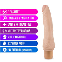 Charger l&#39;image dans la galerie, blush Dr. Skin 21 cm / 8.5&quot; Cock Vibe 7 features: Flexishaft, Fragrance &amp; Paraffin free; Latex &amp; Phthalate free; Multispeed vibrations; Soft realistic feel; IPX7 Water proof; 2 SS batteries (not included).