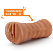 Load image into Gallery viewer, Front side view of the product, with caption text above: Stimulating vibrations where you need it (pointing to the top of the product).