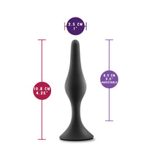 Load image into Gallery viewer, blush Anal Adventures Platinum 100% Silicone Medium Beginner Plug measurments: Insertable width: 2.5 centimtres / 1 inch; Product length: 10.8 centimtres / 4.25 inches; Insertable length: 8.9 centimtres / 3.5 inches.