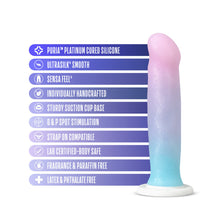 Load image into Gallery viewer, blush Avant Lucky Dildo features: Puria Platinum cured silicone; Ultrasilk smooth; Sensa feel; Individually handcrafted; Sturdy suction cup base; G &amp; P stimulation; Strap on compatible; Lab certified - body safe; Fragrance &amp; Paraffins Free; Latex &amp; Phthalate free.