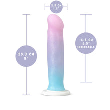 Load image into Gallery viewer, blush Avant Lucky Dildo measurements: Insertable width: 3.8 cm / 1.5&quot;; Product length: 20.3 cm / 8&quot;; Insertable length: 16.5 cm / 6.5&quot;.