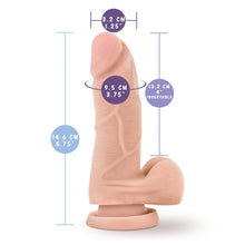 Load image into Gallery viewer, blush Au Naturel Sensa Feel Mighty Mike Realistic Dildo measurements: Insertable width: 3.2 cm / 1.25&quot;; Product length: 14.6 cm / 5.75&quot;; Insertable circumference: 9.5 cm / 3.75&quot;; Insertable length: 10.2 cm / 4&quot;.