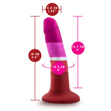 Load image into Gallery viewer, blush Avant Pride Beauty Plugs measurements: Insertable width: 3.2 cm / 1.25&quot;; Product length: 14 cm / 5.5&quot;; Insertable circumference: 10.2 cm / 4&quot;; Insertable length: 12.7 cm / 5&quot;. 