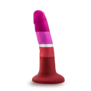 Side view of the blush Avant Pride Beauty Plugs, placed on its suction cup.