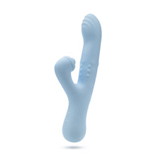 Load image into Gallery viewer, Bottom Side view of the Blush Devin Rabbit Vibrator