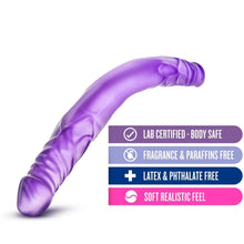 Charger l&#39;image dans la galerie, blush B Yours 14 Inch Double Dildo features: Lab certified - body safe; Fragrance &amp; Paraffins free; Latex &amp; phthalate free; Soft realistic feel.