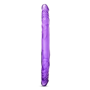 Bottom side view of the blush B Yours 14 Inch Double Dildo