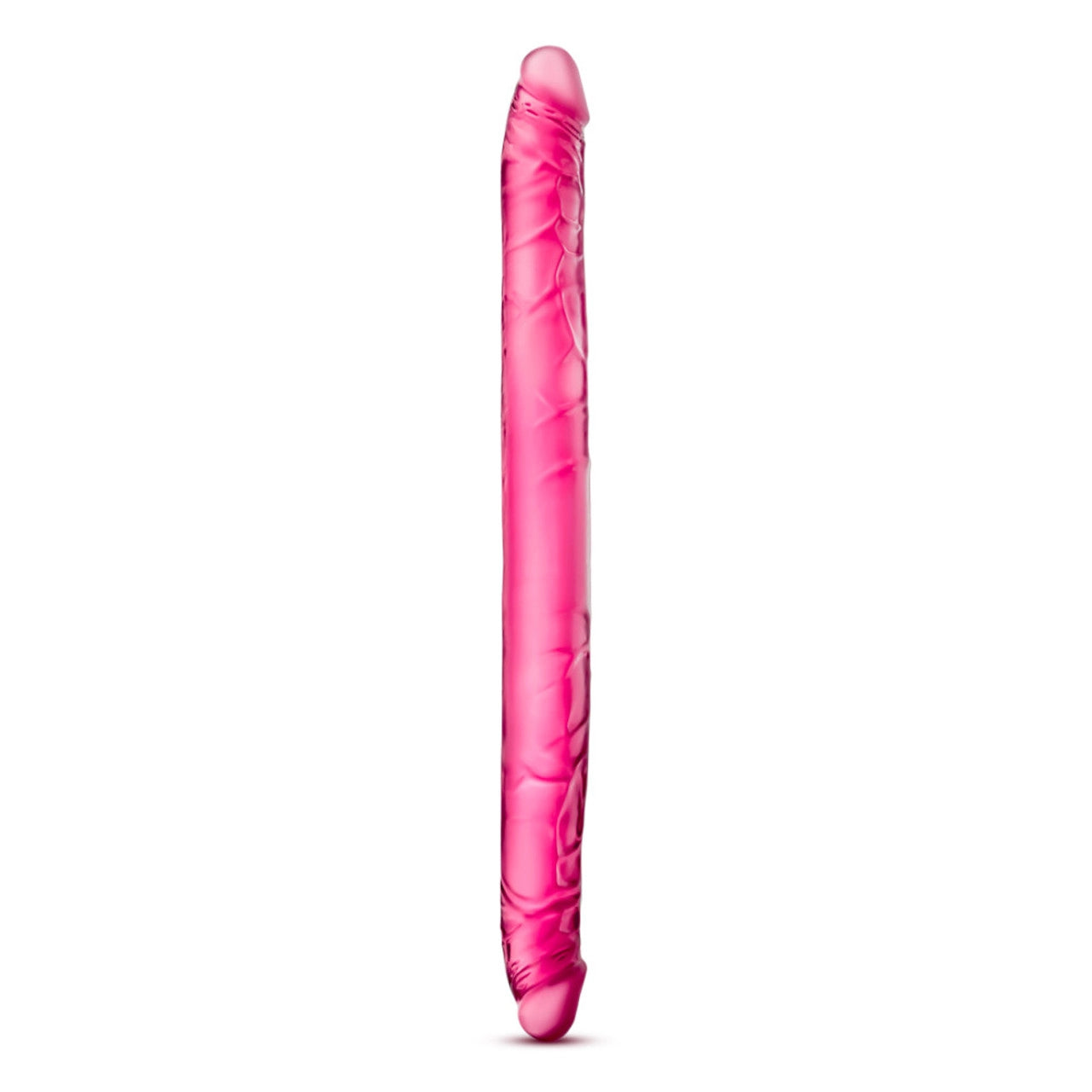 Side view of the blush B Yours 16 Inch Pink Double Dildo