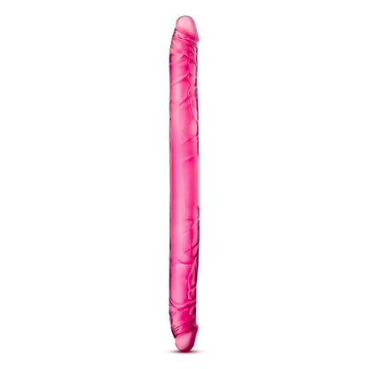 Side view of the blush B Yours 16 Inch Pink Double Dildo