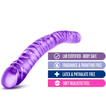 Load image into Gallery viewer, blush B Yours 18 Inch Double Dildo features: Lab certified - Body Safe; Fragrance &amp; Paraffins free; Latex &amp; Phthalate free; Soft realistic feel.