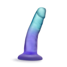 Load image into Gallery viewer, Side view of the blush B Yours Morning Dew 5 Inch Dildo, placed on its suction cup.