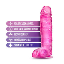 Load image into Gallery viewer, blush B Yours Plus Big n&#39; Bulky 10.5 Inch Dildo features: Realistic look and feel; More girth and more length; Suction cup base; Harness compatible; Phthalate &amp; latex free.