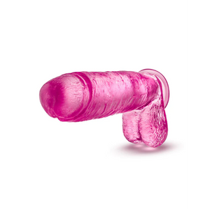 Front side view of the blush B Yours Plus Big n' Bulky 10.5 Inch Dildo