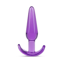 Load image into Gallery viewer, Side view of the blush B Yours Slim Anal Plug, placed vertically on its base.