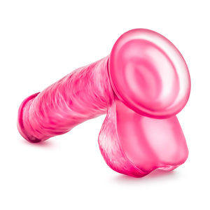 Back side view of the blush B Yours Sweet N' Hard 1 Realistic Dildo
