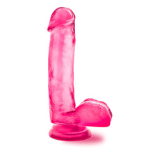 Load image into Gallery viewer, Side view of the blush B Yours Sweet N&#39; Hard 1 Realistic Dildo, placed on its suction cup.