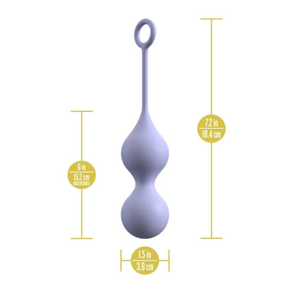 Sizing diagram of the Delice Chéri Kegel trainer showing a 7.2-inch total length, 6-inch insertable length, and 1.5-inch diameter.