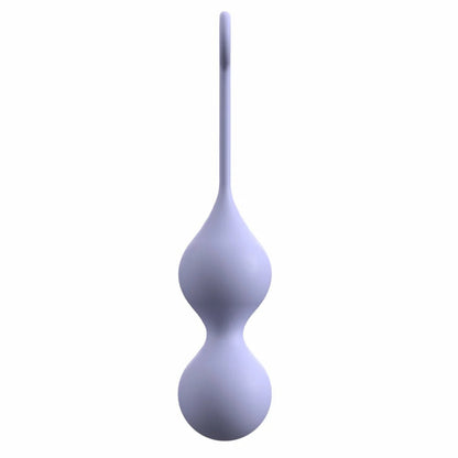 Side profile of the purple Chéri Kegel trainer highlighting the ergonomic dual-bulb silhouette for partial or complete insertion.