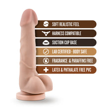 Charger l&#39;image dans la galerie, blush Dr. Skin Basic 7 Realistic Cock features: Soft realistic feel; Harness compatible; Suction cup base; Lab certified - Body safe; Fragrance &amp; Paraffins free; Latex &amp; Phthalate free PVC.