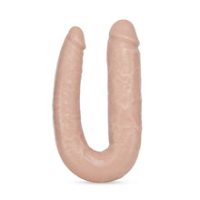 Load image into Gallery viewer, Side view of the blush Dr. Skin Dr. Double 18&quot; Realistic Double Dildo