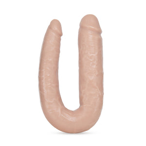 Side view of the blush Dr. Skin Dr. Double 18" Realistic Double Dildo