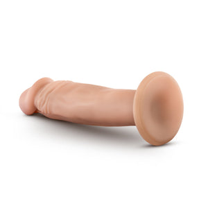 Back side view of the blush Dr. Skin Dr. Small 6 Inch Dildo With Suction Cup Base