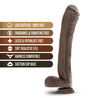 blush Dr. Skin Mr. Ed 13" Realistic Dildo features: Lab certified - Body safe; Fragrance & Paraffins free; Latex & Phthalate free; Soft realistic feel; Harness compatible; Suction Cup Base.