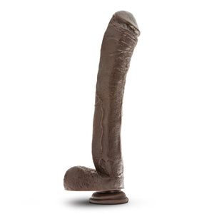 Side view of the blush Dr. Skin Mr. Ed 13" Realistic Dildo, placed on its suction cup.