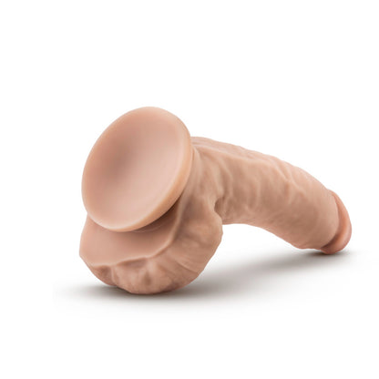 Back left side of the blush Dr. Skin Mr Mayor 9" Realistic Dildo