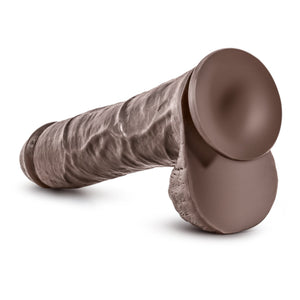 Back side view of the blush Dr. Skin Mr. Savage 11.5" Realistic Dildo