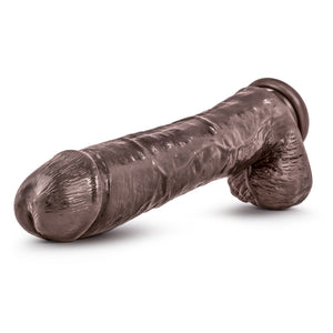 Front side view of the blush Dr. Skin Mr. Savage 11.5" Realistic Dildo