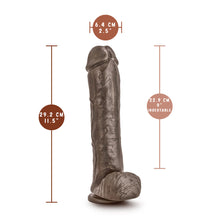 Load image into Gallery viewer, blush Dr. Skin Mr. Savage 11.5&quot; Realistic Dildo measurements: Insertable width: 6.4 centimetres / 2.5 inches; Product length: 29.2 centimetre / 11.5 inches; Insertable length: 22.9 centimetres / 9 inches.