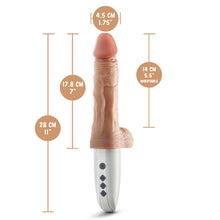 Charger l&#39;image dans la galerie, blush Dr. Skin Silicone Dr. Hammer 7&quot; Thrusting, Gyrating &amp; Vibrating Dildo insertable width: 4.5 centimetres / 1.75&quot;; Product length: 28 centimetres / 11 inches; Dildo&#39;s length: 17.8 centimetres / 7 inches; Insertable length: 14 centimetres / 5.5 inches.