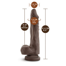Load image into Gallery viewer, blush Dr. Skin Stud Muffin 8.5&quot; Realistic Cock measurements: Insertable length: 3.8 centimetres / 1.5 inches; Insertable length: 16 centimetres / 6.3 inches; Insertable girth: 11.4 centimetres / 4.5 inches; Product length: 21.6 centimetres / 8.5 inches.