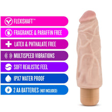 Charger l&#39;image dans la galerie, blush Dr. Skin 17 cm / 7&quot; Cock Vibe 9 features: Flexishaft; Fragrance &amp; Paraffin free; Latex &amp; Phthalate free; Multispeed vibrations; Soft realistic feel; IPX7 waterproof; 2 AA batteries (not included).