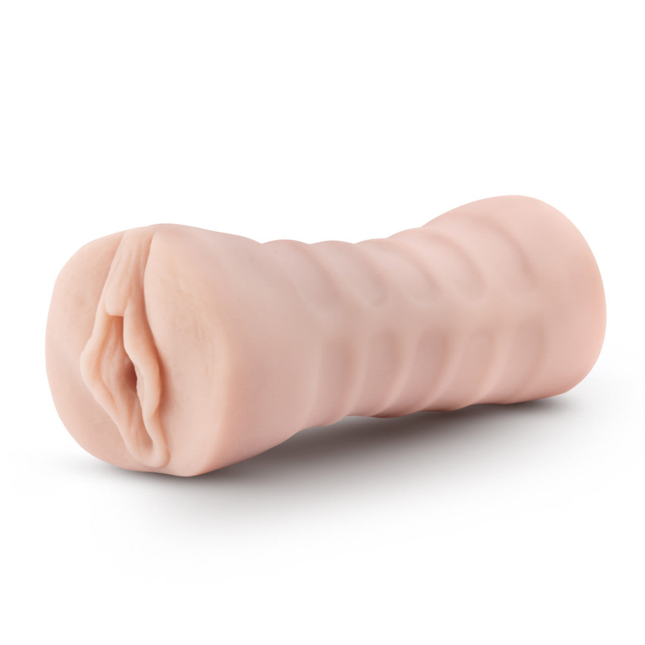 Front side of the blush EnLust Destini Vibrating Stroker