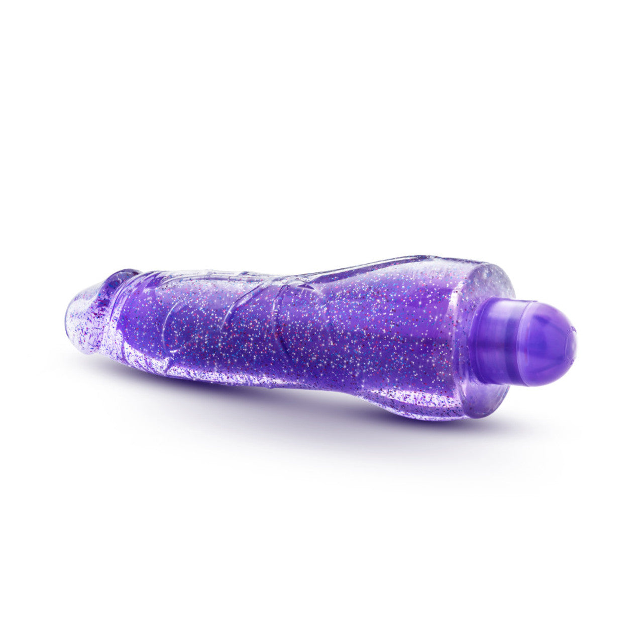 Back side of the blush Glow Dicks 20 cm / 8" Molly Glitter Vibrator