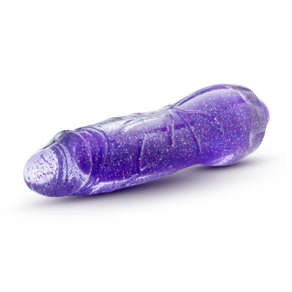 Front top side of the blush Glow Dicks 20 cm / 8" Molly Glitter Vibrator