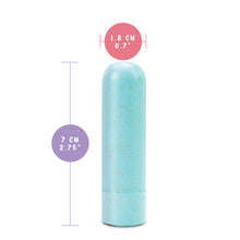 Load image into Gallery viewer, blush Gaia Eco Rechargeable Bullet measurements. Insertable width: 1.8 centimetres / 0.7 inches; Product length: 7 centimetres / 2.75 inches.