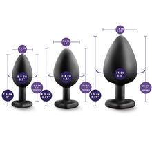 Load image into Gallery viewer, blush Luxe Bling Plugs Trainer Kit measurements. Small Plug insertable width: 2.5 cm / 1&quot;; Total length: 7.6 cm / 3&quot;; Insertable girth: 8.9 cm / 3.5&quot;; Insertable length: 6.6 cm / 2.6&quot;. Medium Plug insertable width: 3.6 cm / 1.4&quot;; Total length: 8.3 cm / 3.25&quot;; Insertable girth: 11.4 cm / 4.5&quot;; Insertable length: 7.1 cm / 2.8&quot;. Large Plug insertable width: 3.6 cm / 1.4&quot;; Total length: 9.5 cm / 3.75&quot;; Insertable girth: 14 cm / 5.5&quot;; Insertable length: 8.1 cm / 3.2&quot;.