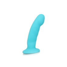 Load image into Gallery viewer, Side view of the blush Luxe CiCi Dildo, placed on its suction cup base.
