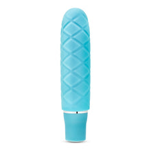 Load image into Gallery viewer, Side view of the blush Luxe Cozi Mini Aqua Vibrator, standing up on its base.