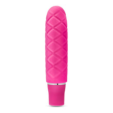 Load image into Gallery viewer, Side view of the blush Luxe Cozi Mini Faschia Vibrator, standing up on its base.