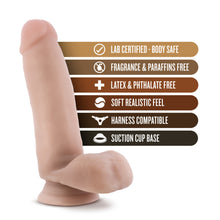 Load image into Gallery viewer,  blush Coverboy The Surfer Dude Realistic Dildo features: Lab certified - Body safe; Fragrance &amp; paraffins free; Latex &amp; phthalate free; Soft realistic feel; Harness compatible; Suction cup base.