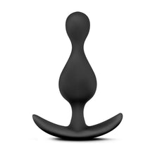 Load image into Gallery viewer, Side view of the blush Luxe Explore Silicone black Anal Plug