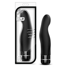Load image into Gallery viewer, On the left side of the image is the product packaging. On the packaging is the Luxe logo, product feature icons for: 5 year global warranty; Pure silicone; Body safe phthalate free; Multispeed vibration; Smooth satin finish, in the bottom left is the product name: Gio, and the product inside fully visible through clear packaging. Beside the package is the product, blush Luxe Gio Vibrator standing on its base.