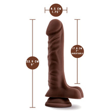 Load image into Gallery viewer, blush Loverboy The DJ Realistic Dildo measurements: Insertable width: 4.5 centimetres / 1.75 inches; Product length: 22.9 centimetres / 9 inches; Insertable length: 17.8 centimetres / 7 inches.