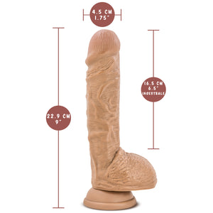 blush Loverboy Your Personal Trainer Realistic Dildo measurements: Insertable width: 4.5 centimetres / 1.75 inches; Product length: 22.9 centimetres / 9 inches; Insertable length: 16.5 centimetres / 6.5 inches.