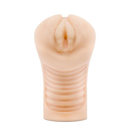 Front side view of the blush M Elite Annabella Soft + Wet Stroker